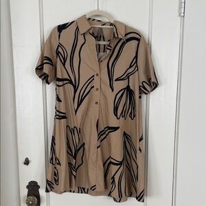 Anthropologie neutral Print Dress NWOT